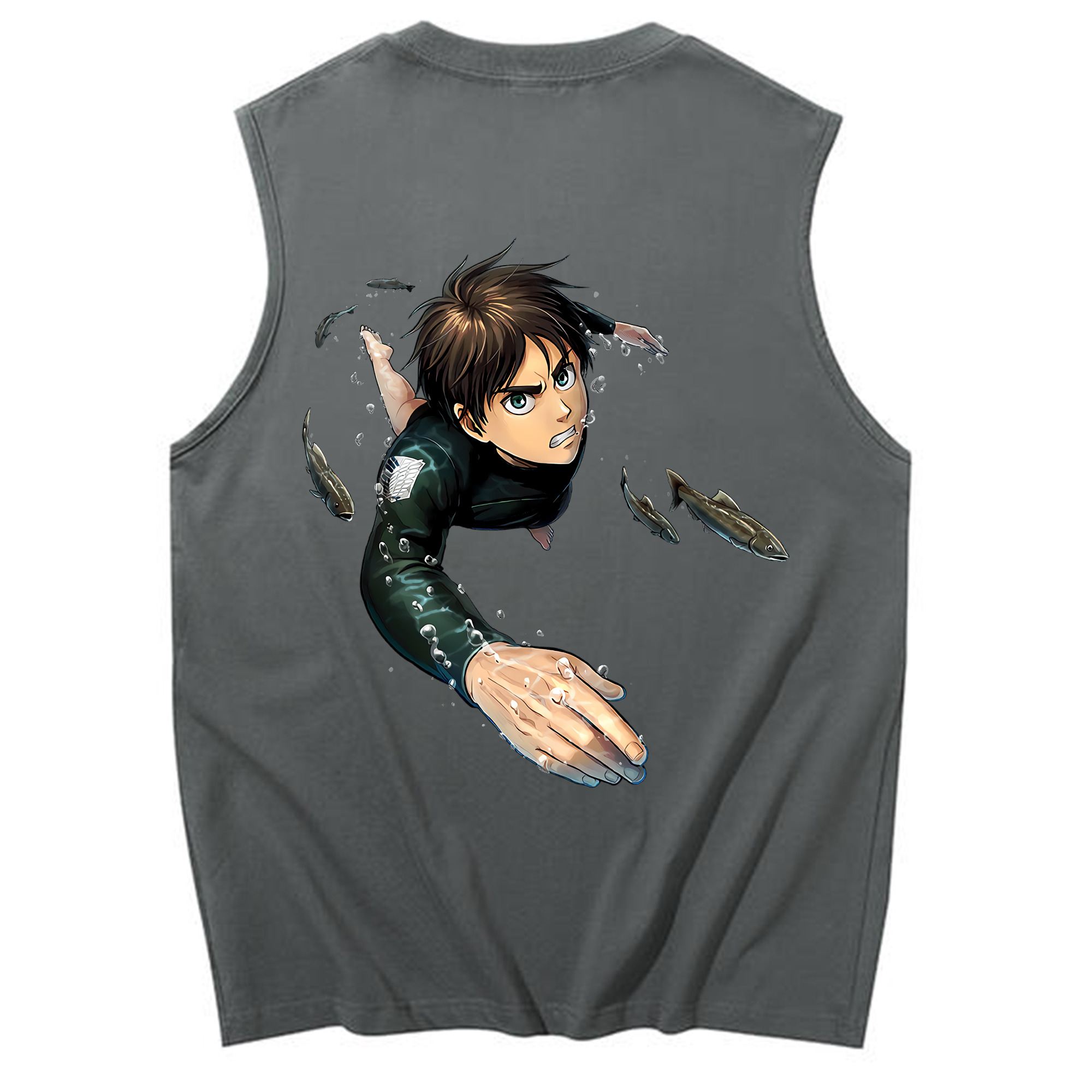 （画像用） 進撃の巨人 エレン･イェーガー Attack on Titan Eren Jäger コットン100％タンクトップ（背面プリント）